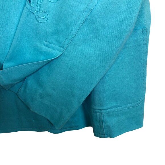 Vtg Susan Graver Women’s Blazer Jacket Sz Medium Embroidered Floral Laser Cut - Picture 10 of 10